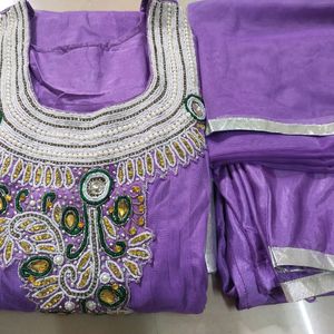 Levender Colour Kurta Set With Dupatta... C