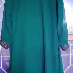 Green Kurta Embellished With Stones.