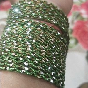 Green and Blue Metal Bangles ( 2 Darjan)