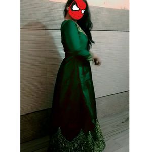 SALE!!! Green Embroidered Gown