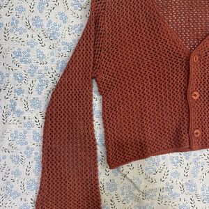 Rust Mini Bee Cardigan Top