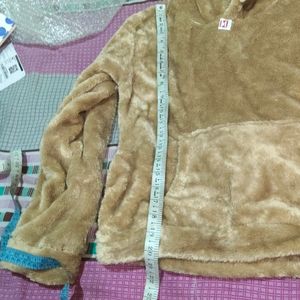 Women Crop Top Fur Hoody Winters