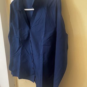 Blue Formal Fitted Shirt