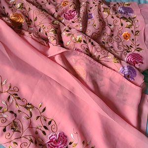 Pretty Pink Chiffon Saree