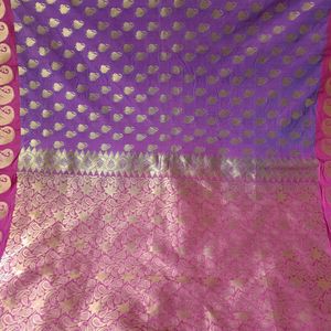 Beautiful Magenta and Purplish saree with blouse