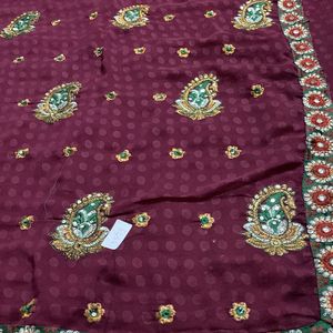 Clearance: New Embroidery Fancy Saree For Grabs