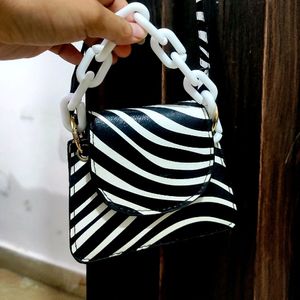 Mini Black And White Sling Bag