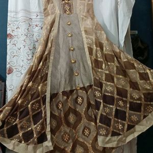 Beautiful Brown Gown With Dupatta