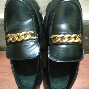 Black Heel Loafer For Women