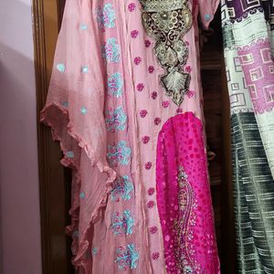 **PRETTY COLOUR GOWN WITH DUPATTA**