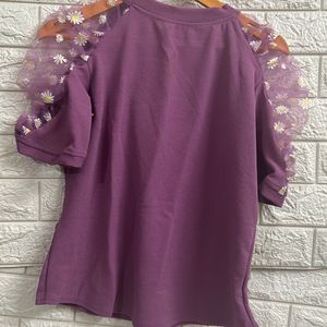 Lilac Organza Sleeve Top