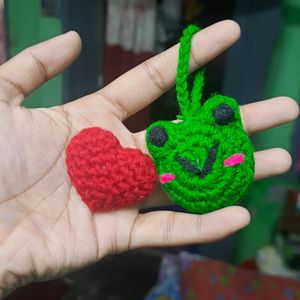 Crochet Pig And Frog Keychain ❤️🐷☘️🐸