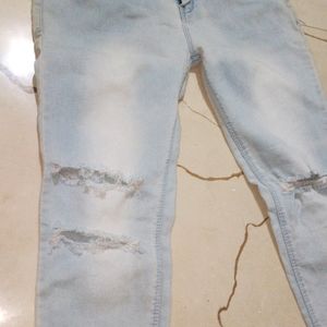 Denim Knee Cut Jeans