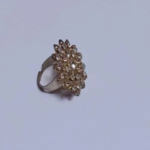 Golden Crystal party Wear Stylish Ring