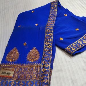 Chiffon Saree With Jari Eambradary Work