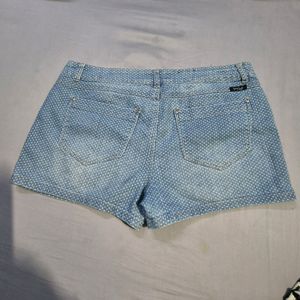 Denim Polka Dot Shorts|Korean|Pinterest|Cute