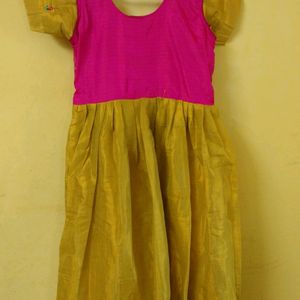 New Golden Silk Anarkali Top