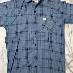 PLAN BLUE AND CHECK SHIRT COMBO