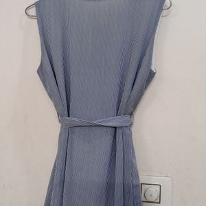 Blue-white Striped Dress