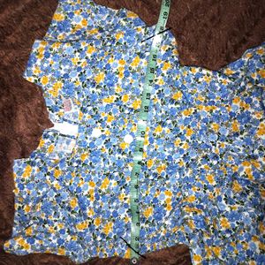 LIGHT BLUE FLORAL PRINT FROCK FOR GIRLS