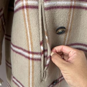 Freesize Plaid Overcoat