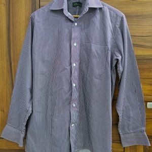 Van Heusen Purple White Striped Formal Shirt