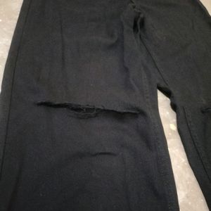 H&M Knee Cut Black Jeans