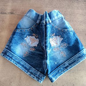 Top With Denim Short For Kids