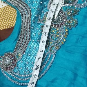 Blue Party Wear Net Dress