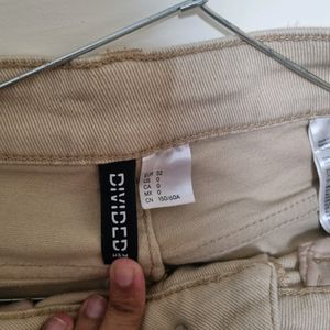 H&M Beige Wide Leg Jeans