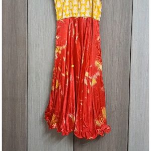 Shibori Dress With Banaras Yoke 38 Bust Length 5