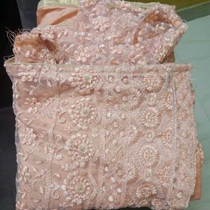 Net Peach Colour Lehnga Set