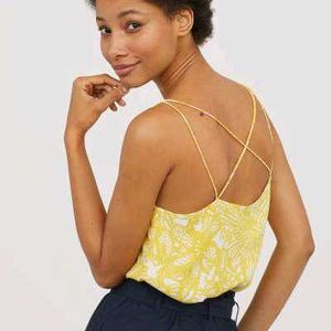 H&M Yellow Spaghetti Back Style strappy top