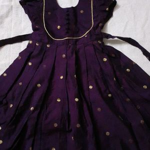 Purple Silk Cotton Frock