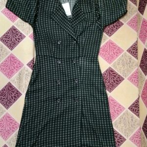 Checked Dress / Black N White Colour / Full Sleeve