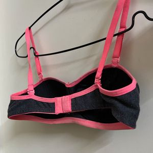 Grey Pink Padded Bra 🎀