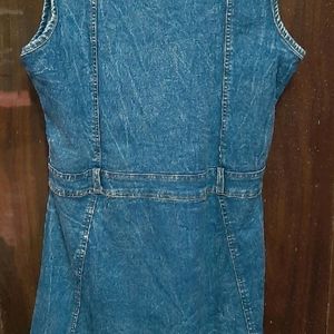 Jeans Knee Length Sleeveless Dress