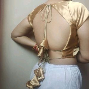 backless golden blouse padded