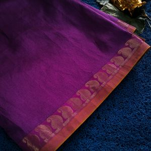 Purple Pattu Saree With Gold Zari Work