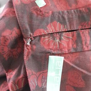 Maroon Printed Kurta Set (Women's)