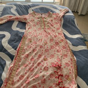 Lovely  Pink Sharara With Top And Dupatta