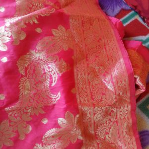 Dark Pink Banarasi Saree