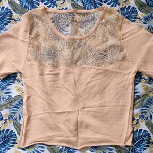 Peach Net Top