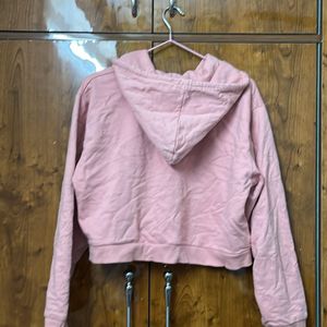 Bonkers Pink Crop Zip Up Hoodie/medium Size.