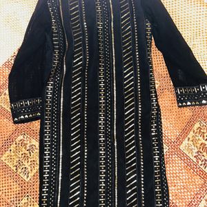 Black Sequence Kurta