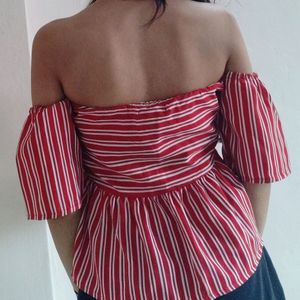 Stripes Off Shoulder Top By Missa More Clothing 😍