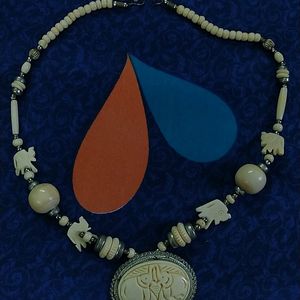 Statement Faux Ivory Necklace