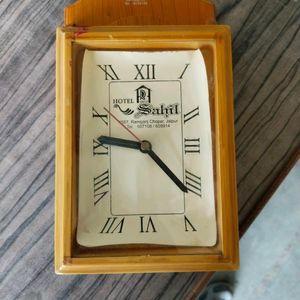 Table Clock WOODEN Color With Good Condition