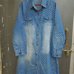 Knee Length Denim Shrug/Shirt