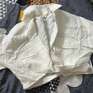 H&M White Crop Top- Cotton- Worn Once